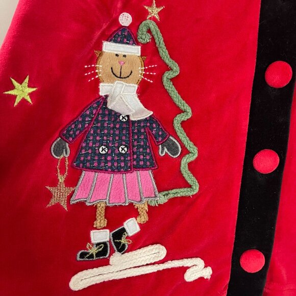 Vintage Sportelle Christmas Cardigan Sweater Women's Size Medium Embroidered Red - Picture 8 of 11